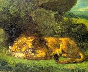 Eugene Delacroix Lion with a Rabbit Germany oil painting artist